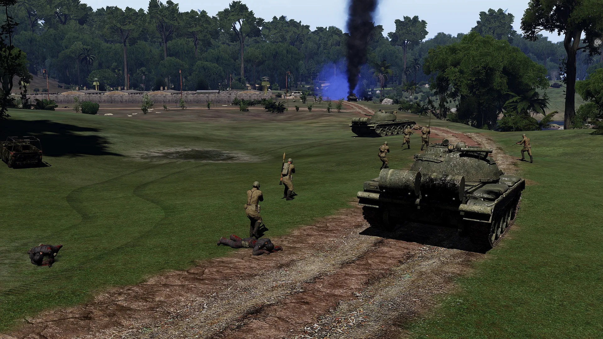 An armoured column during a previous unit operation
