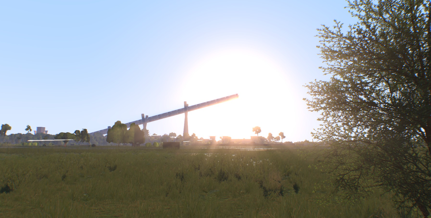 A transport helicopter at sunrise
